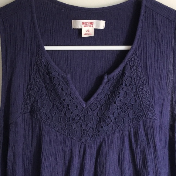 Mossimo brand navy blue sleeveless top.  Size L. - Picture 3 of 3